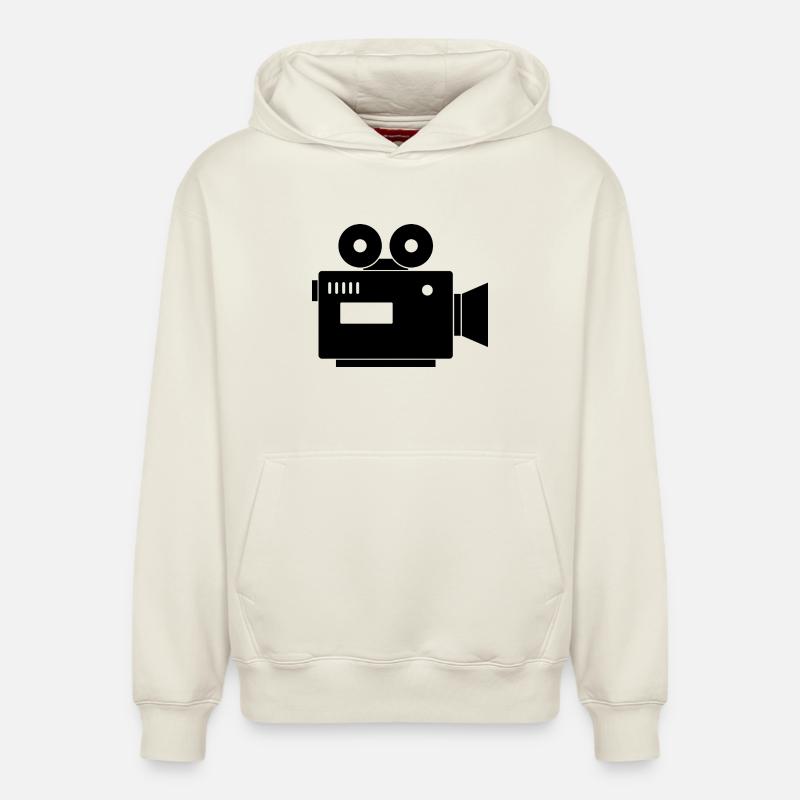 Caméra de cinéma - Sweat à capuche unisexe décontracté en coton biologique – de SPREAD - blanc cassé