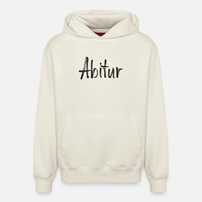 Conception du texte Abitur - Sweat à capuche unisexe décontracté en coton biologique – de SPREAD - blanc cassé