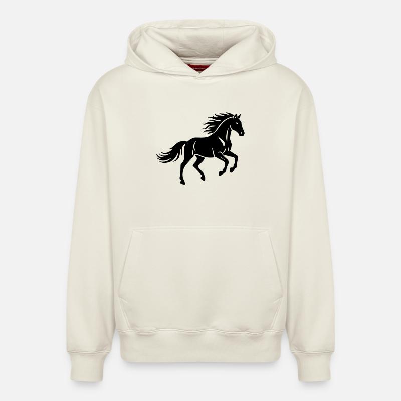 cheval - Sweat à capuche unisexe décontracté en coton biologique – de SPREAD - blanc cassé