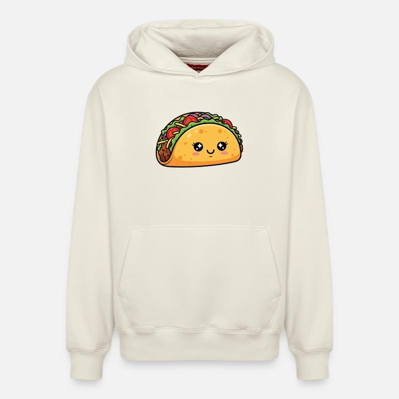 Kawaii Taco - Sweat à capuche unisexe décontracté en coton biologique – de SPREAD - blanc cassé