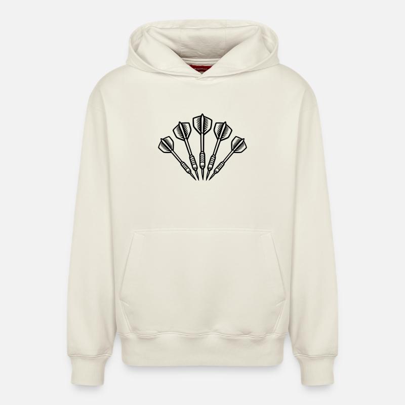 Symbole des fléchettes Dartpfeile - Sweat à capuche unisexe décontracté en coton biologique – de SPREAD - blanc cassé