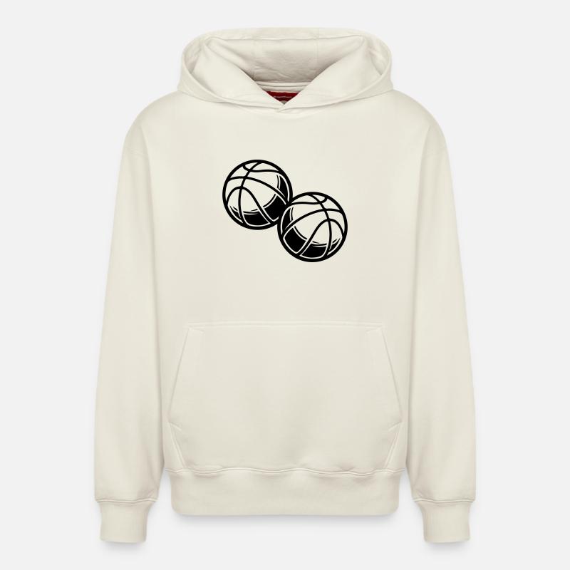 Équipe de Basketball Symbol - Sweat à capuche unisexe décontracté en coton biologique – de SPREAD - blanc cassé