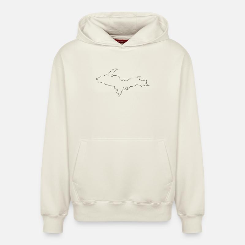 Péninsule supérieure du Michigan - Sweat à capuche unisexe décontracté en coton biologique – de SPREAD - blanc cassé
