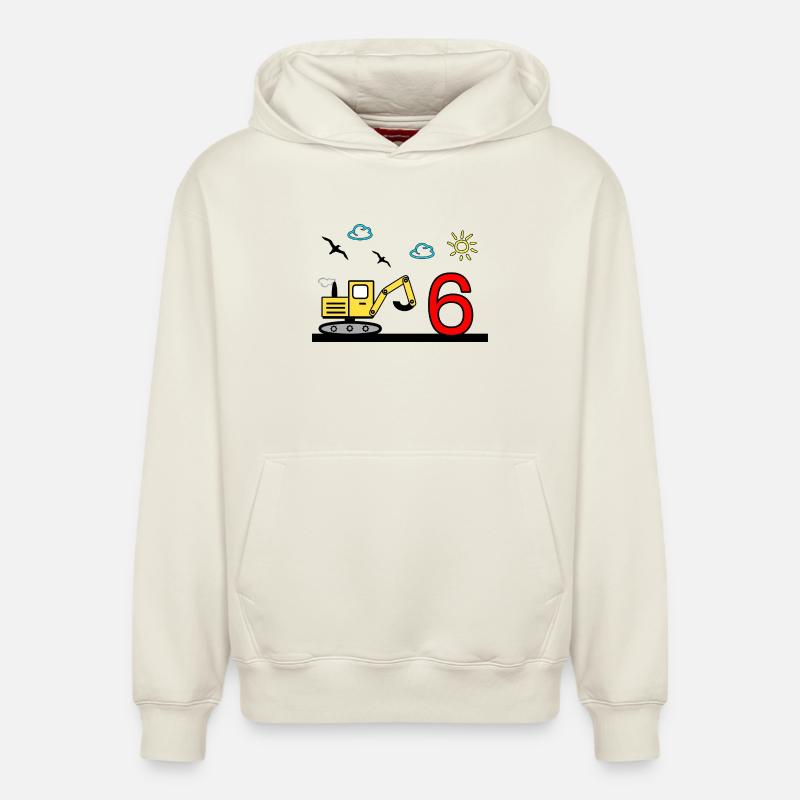 Excavatrice - Sweat à capuche unisexe décontracté en coton biologique – de SPREAD - blanc cassé