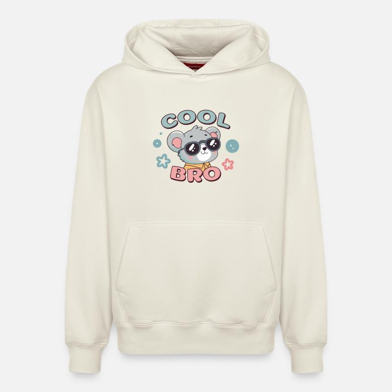 Koala Cool Bro lunettes - Sweat à capuche unisexe décontracté en coton biologique – de SPREAD - blanc cassé