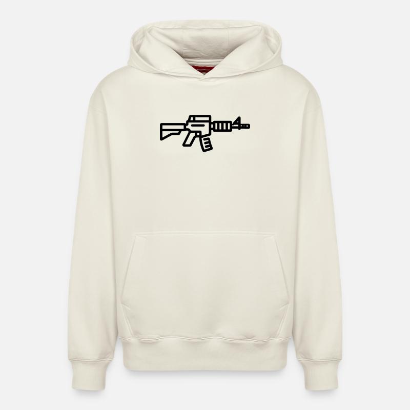 fusil - Sweat à capuche unisexe décontracté en coton biologique – de SPREAD - blanc cassé