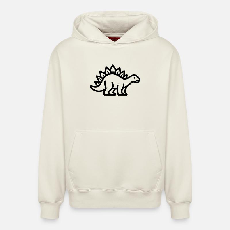 stegosaurus - Sweat à capuche unisexe décontracté en coton biologique – de SPREAD - blanc cassé