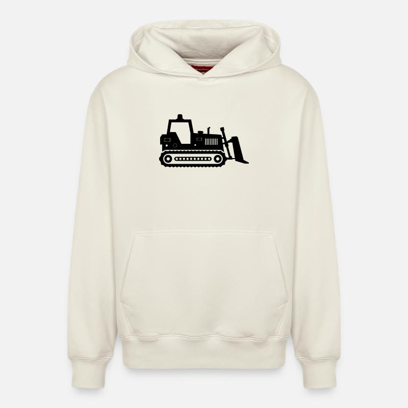 Bulldozer - Sweat à capuche unisexe décontracté en coton biologique – de SPREAD - blanc cassé
