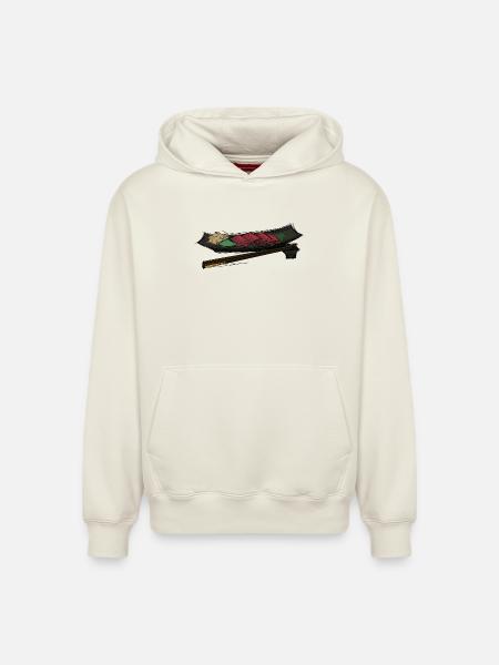 Sashimi King - Relaxed Unisex Organic Hoodie – von SPREAD - Naturweiß
