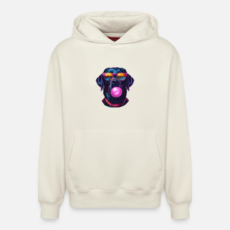 Labbie avec du chewing-gum - Sweat à capuche unisexe décontracté en coton biologique – de SPREAD - blanc cassé