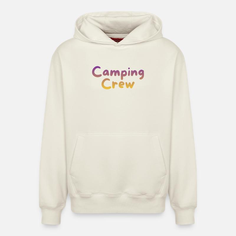 Équipe de camping - Sweat à capuche unisexe décontracté en coton biologique – de SPREAD - blanc cassé