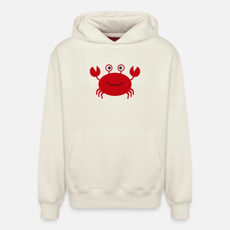 Crabe - Sweat à capuche unisexe décontracté en coton biologique – de SPREAD - blanc cassé