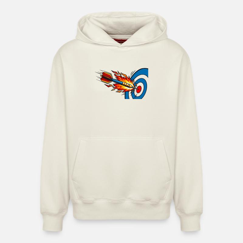 Fléchette Cible de Feu Cible - Sweat à capuche unisexe décontracté en coton biologique – de SPREAD - blanc cassé