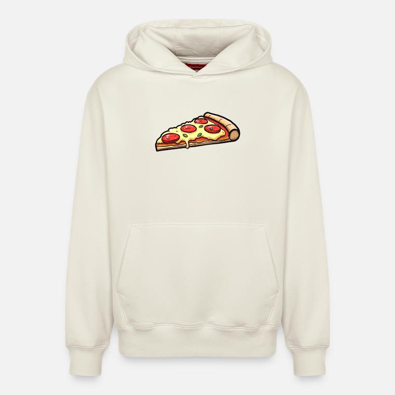 Pizza - Sweat à capuche unisexe décontracté en coton biologique – de SPREAD - blanc cassé