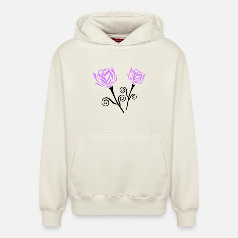 Roses - Sweat à capuche unisexe décontracté en coton biologique – de SPREAD - blanc cassé