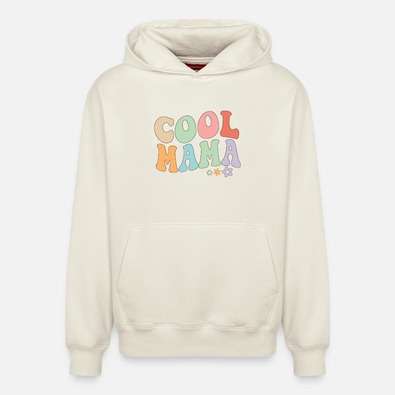 Fleurs rétro Cool Mama - Sweat à capuche unisexe décontracté en coton biologique – de SPREAD - blanc cassé