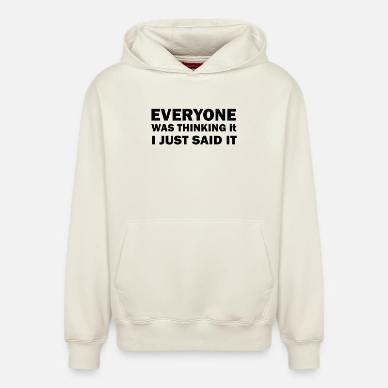 Citation drôle et cool - Sweat à capuche unisexe décontracté en coton biologique – de SPREAD - blanc cassé