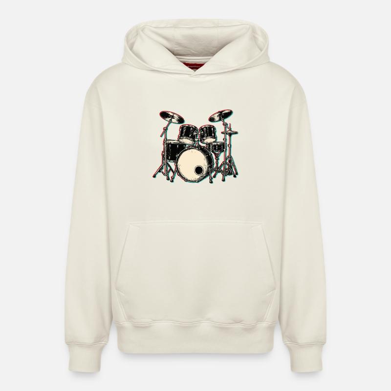 percussion - Sweat à capuche unisexe décontracté en coton biologique – de SPREAD - blanc cassé