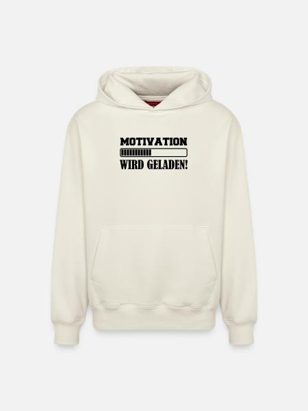 Motivation wird geladen - Relaxed Unisex Organic Hoodie – von SPREAD - Naturweiß