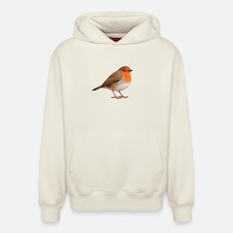 Robin - Sweat à capuche unisexe décontracté en coton biologique – de SPREAD - blanc cassé