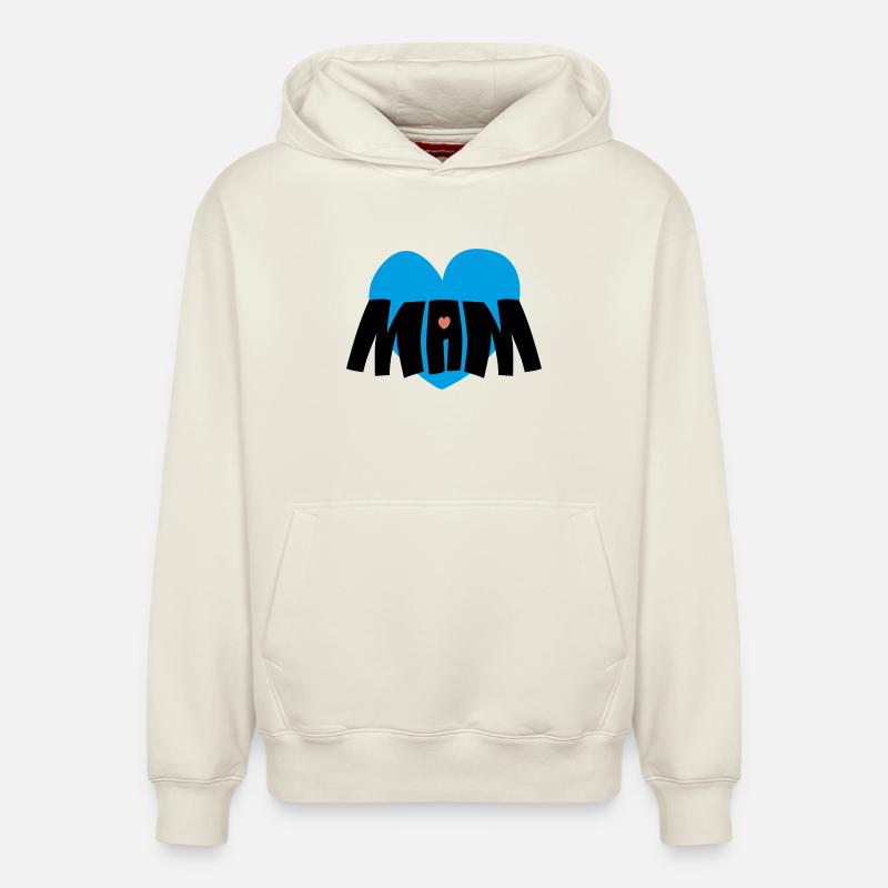 Cœur de maman - Sweat à capuche unisexe décontracté en coton biologique – de SPREAD - blanc cassé