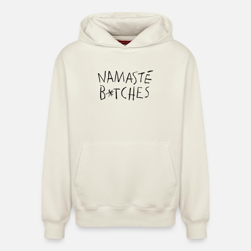 Namasté Black - Sweat à capuche unisexe décontracté en coton biologique – de SPREAD - blanc cassé