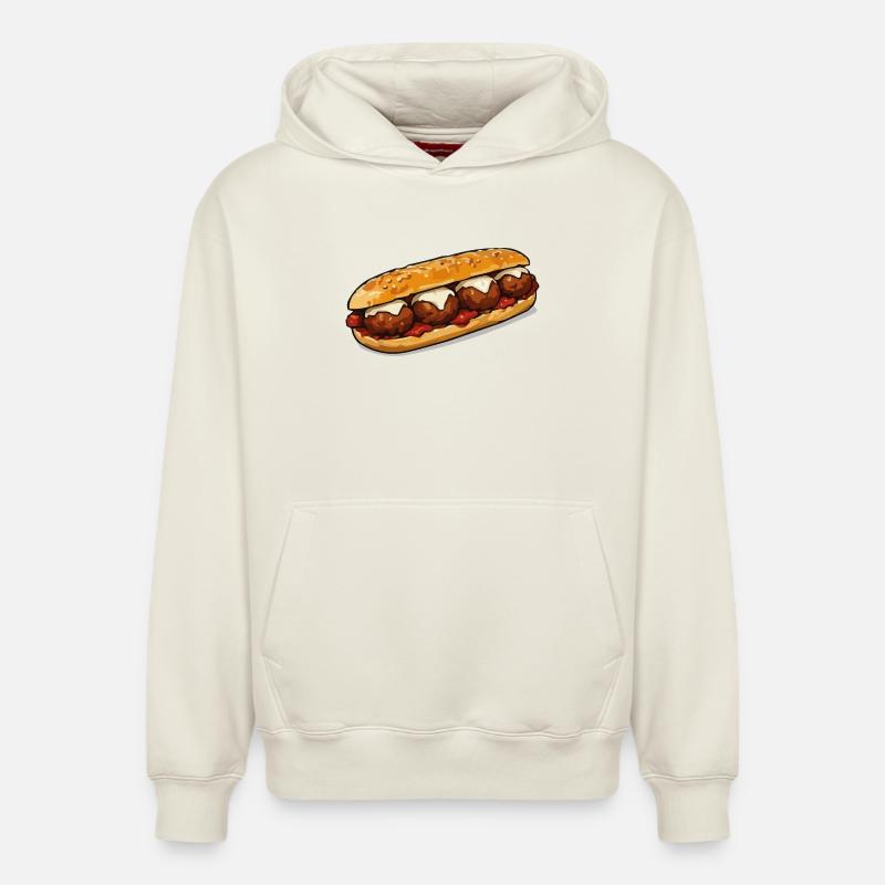 Barbecue à baguette - Sweat à capuche unisexe décontracté en coton biologique – de SPREAD - blanc cassé