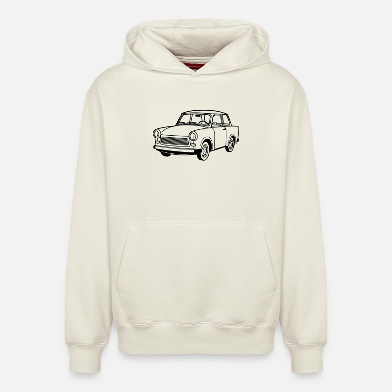 Trabi 601 Coupé - Sweat à capuche unisexe décontracté en coton biologique – de SPREAD - blanc cassé