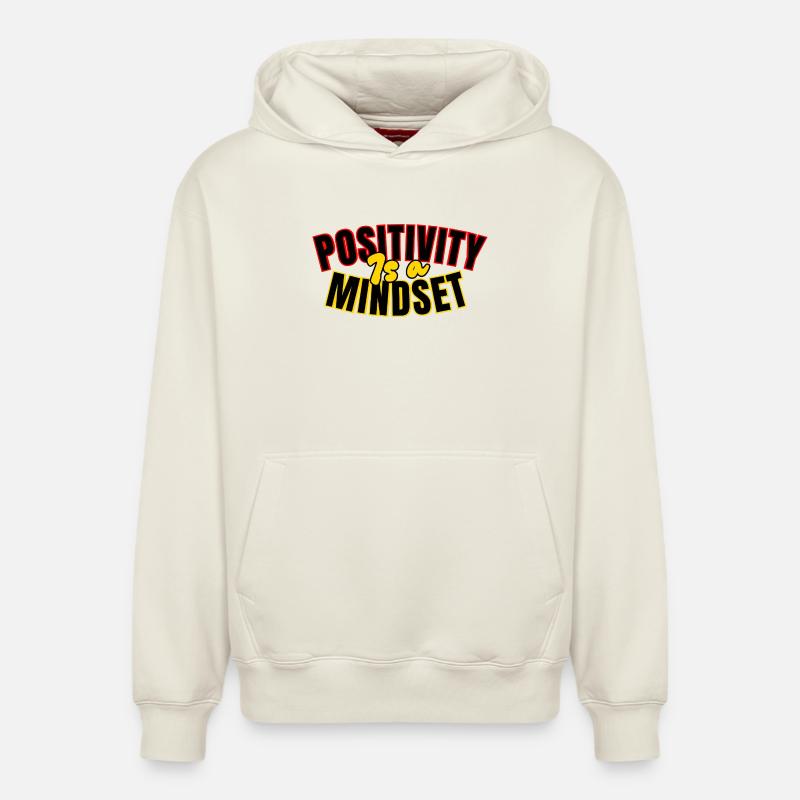 Positivité: mindset - Sweat à capuche unisexe décontracté en coton biologique – de SPREAD - blanc cassé
