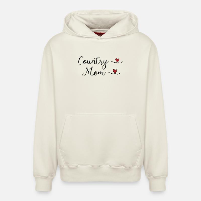 Maman de campagne - Sweat à capuche unisexe décontracté en coton biologique – de SPREAD - blanc cassé