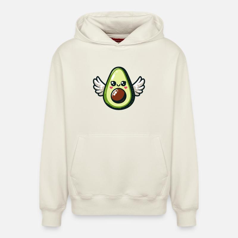 Avocat ailé kawaii - Sweat à capuche unisexe décontracté en coton biologique – de SPREAD - blanc cassé