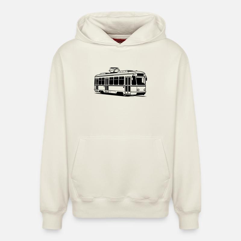 Tramway - Sweat à capuche unisexe décontracté en coton biologique – de SPREAD - blanc cassé