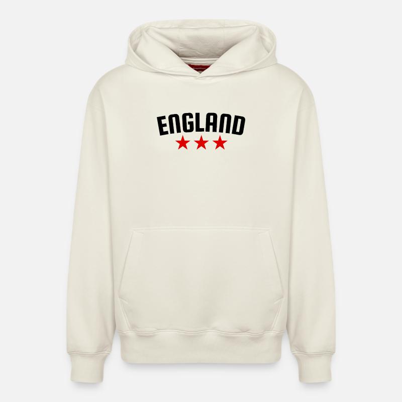 Angleterre 3 étoiles Design - Sweat à capuche unisexe décontracté en coton biologique – de SPREAD - blanc cassé