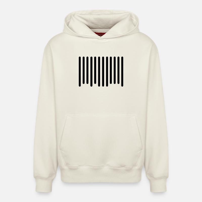 barcode - Relaxed Unisex Organic Hoodie – by SPREAD - off white