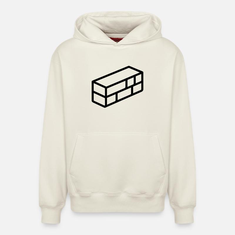 brique - Sweat à capuche unisexe décontracté en coton biologique – de SPREAD - blanc cassé