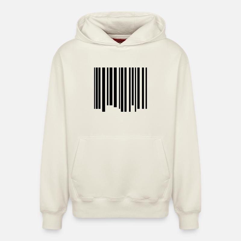 barcode - Relaxed Unisex Organic Hoodie – by SPREAD - off white