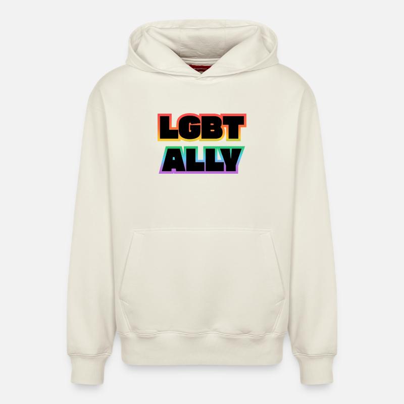ALLIÉE LGBT - Sweat à capuche unisexe décontracté en coton biologique – de SPREAD - blanc cassé