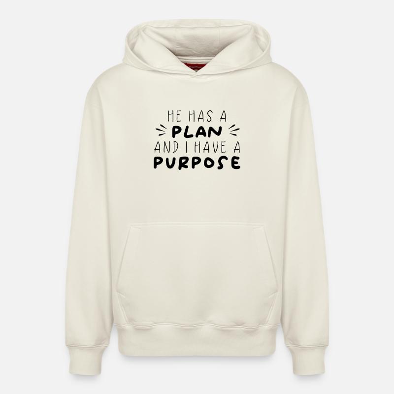 Plan & Purpose - Relaxed Unisex Organic Hoodie – von SPREAD - Naturweiß