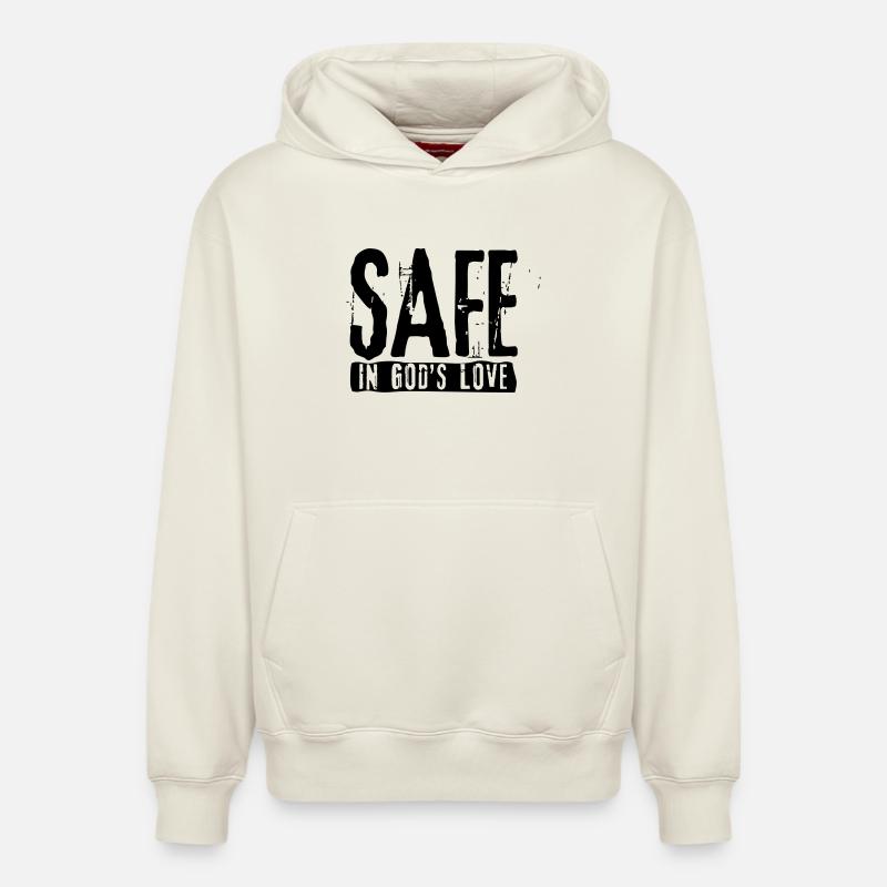 sûr - Sweat à capuche unisexe décontracté en coton biologique – de SPREAD - blanc cassé