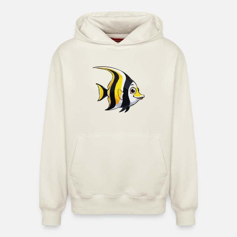 Tropical Fish Comic - Sweat à capuche unisexe décontracté en coton biologique – de SPREAD - blanc cassé