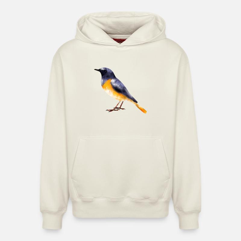 Redstart - Sweat à capuche unisexe décontracté en coton biologique – de SPREAD - blanc cassé