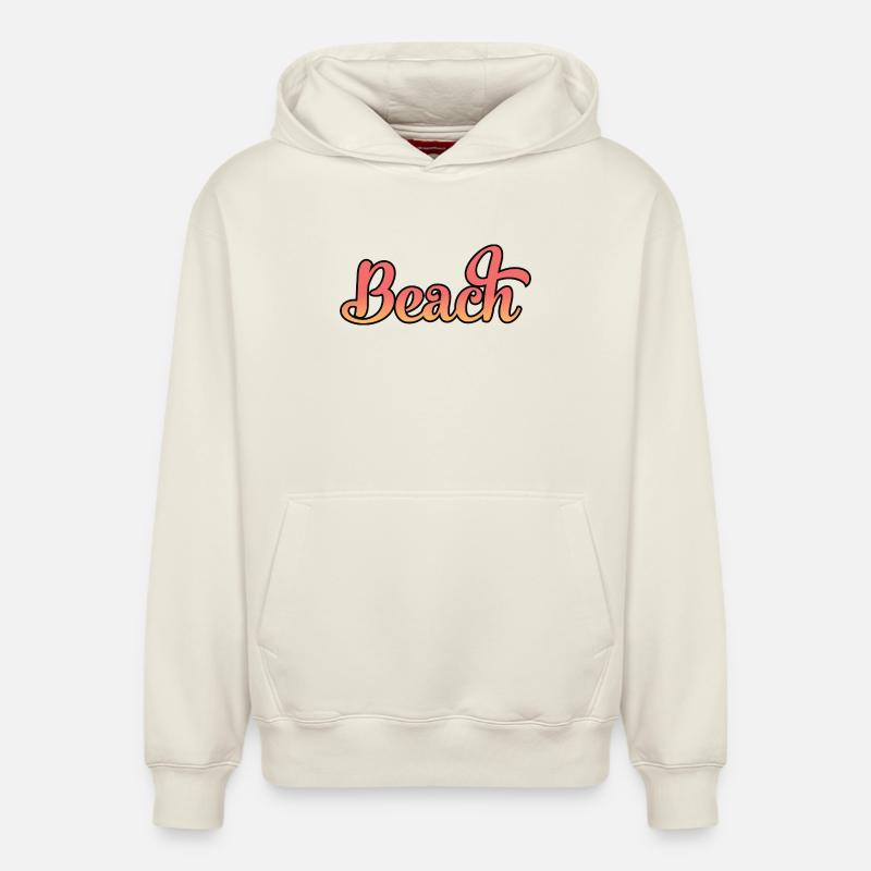 Plage - Sweat à capuche unisexe décontracté en coton biologique – de SPREAD - blanc cassé