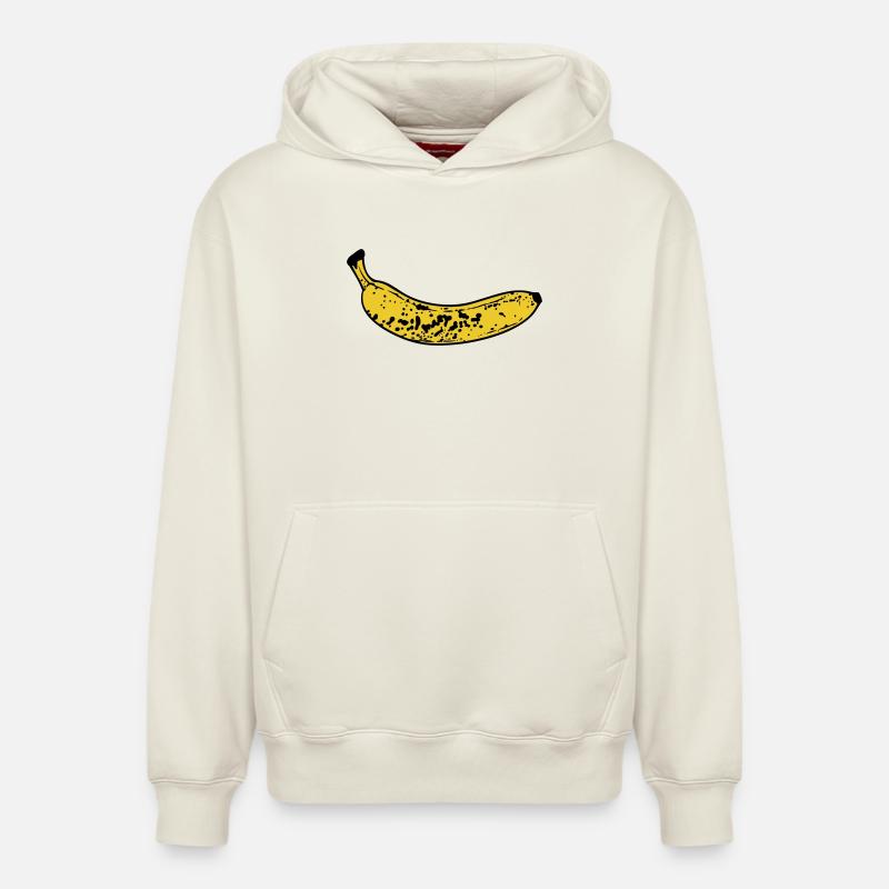 Banane - Sweat à capuche unisexe décontracté en coton biologique – de SPREAD - blanc cassé