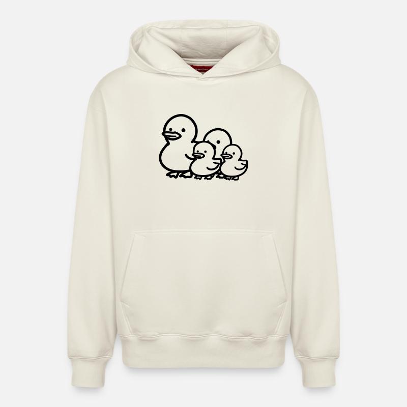 famille canard - Sweat à capuche unisexe décontracté en coton biologique – de SPREAD - blanc cassé
