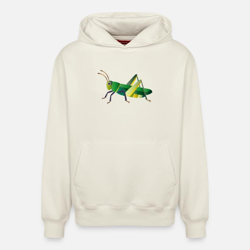 Style nature sauterelle verte - Sweat à capuche unisexe décontracté en coton biologique – de SPREAD - blanc cassé