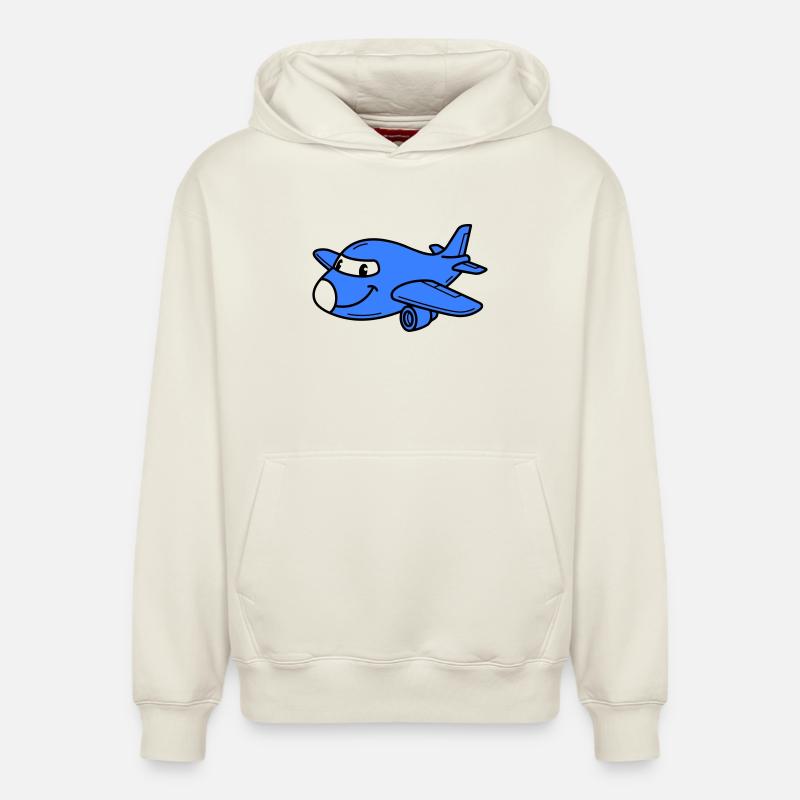 Airplane Kids - Sweat à capuche unisexe décontracté en coton biologique – de SPREAD - blanc cassé