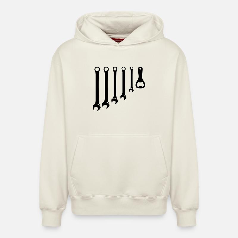 Jeu d’outils et ouvre-bouteille Craftsman - Sweat à capuche unisexe décontracté en coton biologique – de SPREAD - blanc cassé