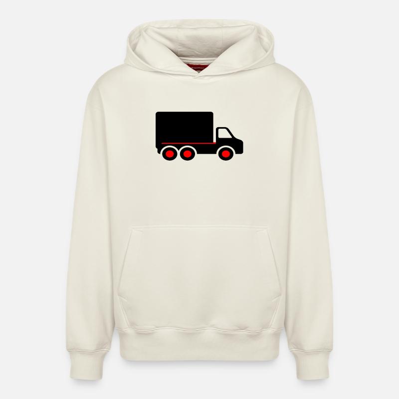 camion - Sweat à capuche unisexe décontracté en coton biologique – de SPREAD - blanc cassé