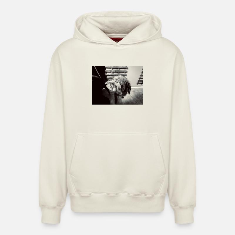 Look canin noir et blanc - Sweat à capuche unisexe décontracté en coton biologique – de SPREAD - blanc cassé