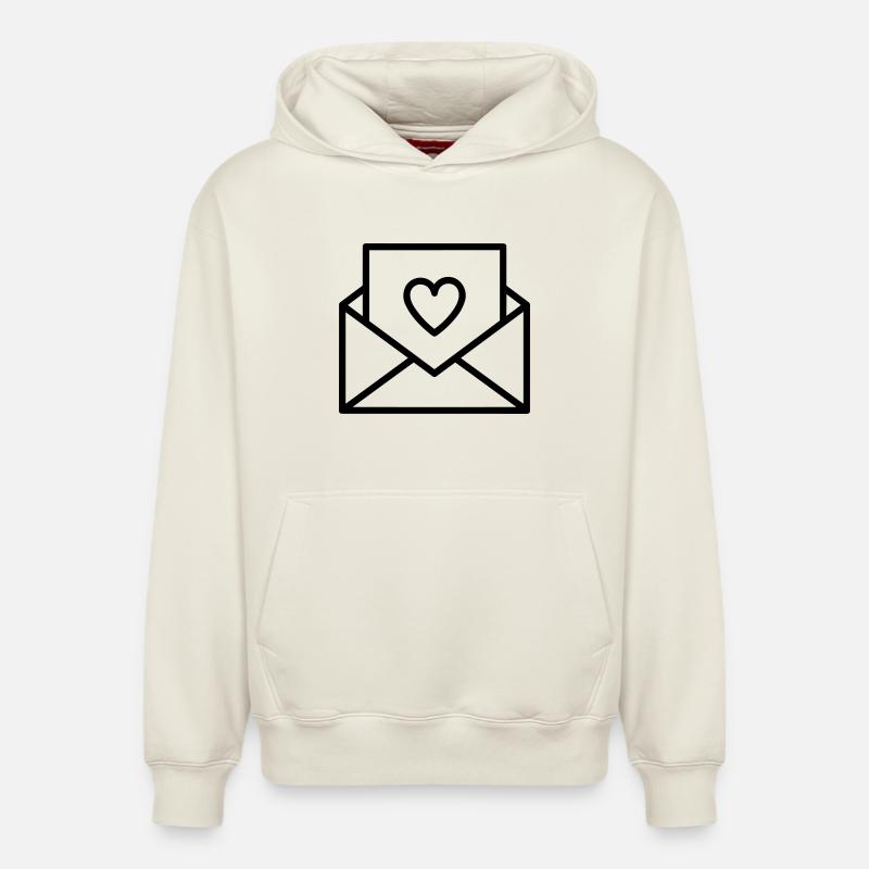lettre d’amour - Sweat à capuche unisexe décontracté en coton biologique – de SPREAD - blanc cassé